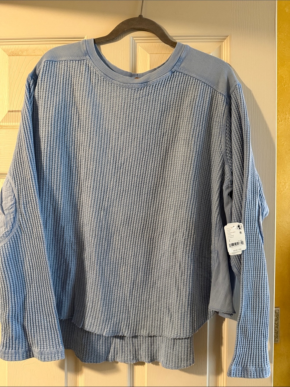 Free people one. Copper tag Light Blue Waffle-Knit shirt